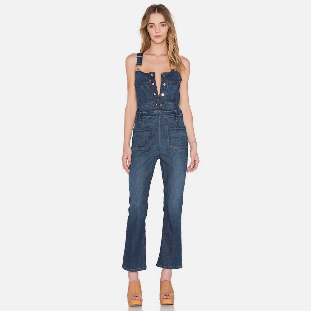 Frame Denim Radnor LE High Crop Blue Overalls